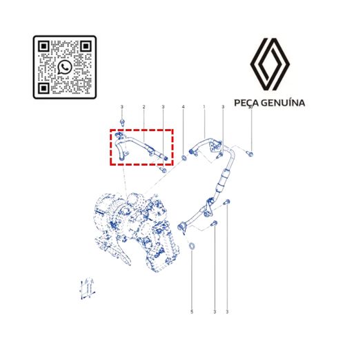 RN 86UB0B 144986UB0B TUBO DE REFRIGERA€AO DA TURBINA 1.0 - 6